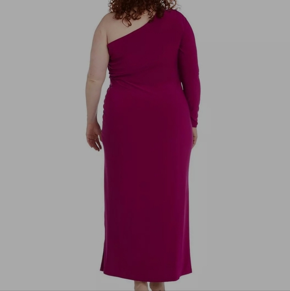 Nightway Womens Pink One-Shoulder Body-Con Gown Dress Size 14 NWT - Picture 2 of 5